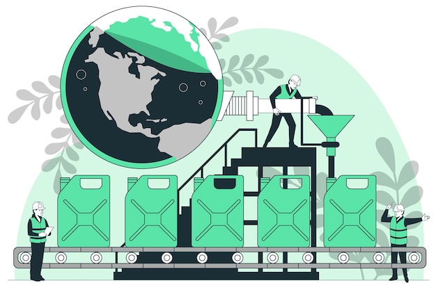 Natural resource depletion concept illustration