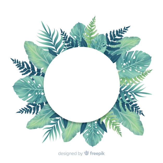 Natural tropical background with leaves