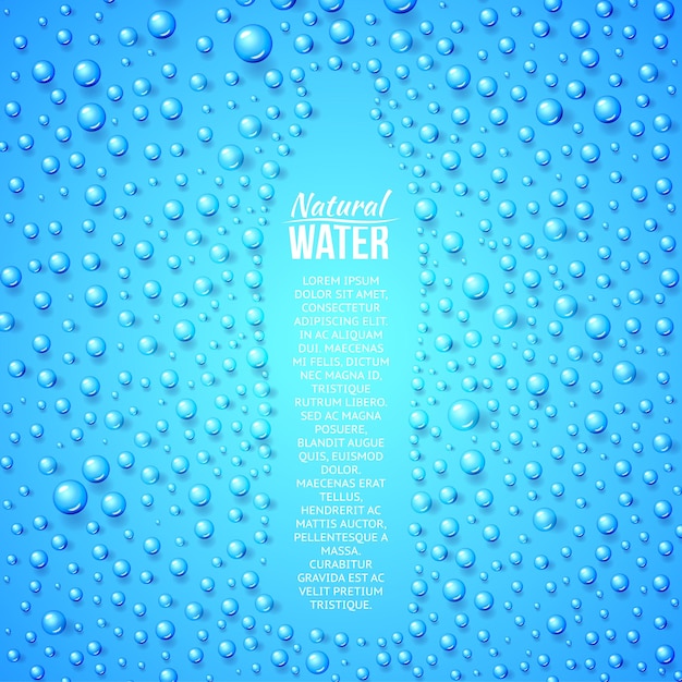 Free Vector natural water bottle. water drops.