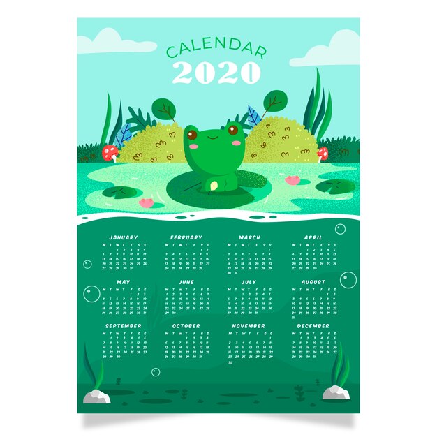 Nature 2020 calendar template