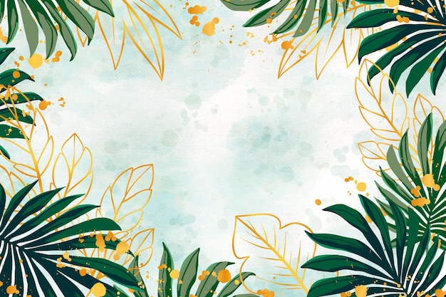 Free Vector nature background with golden foil