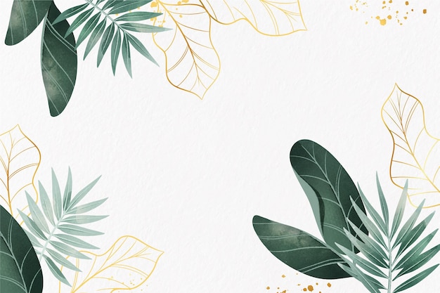 Nature background with golden foil