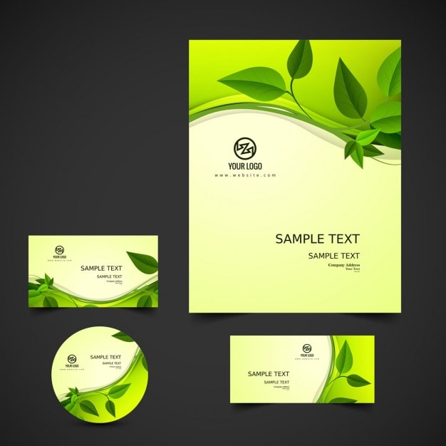 Free Vector nature business stationery