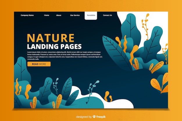 Nature concept landing page template