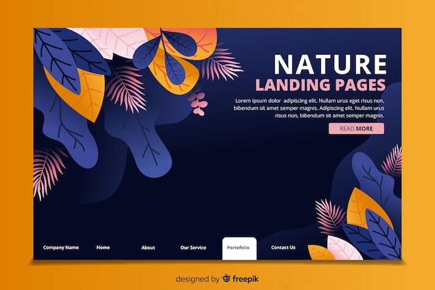 Free Vector nature concept landing page template