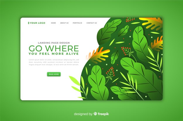 Nature concept landing page template