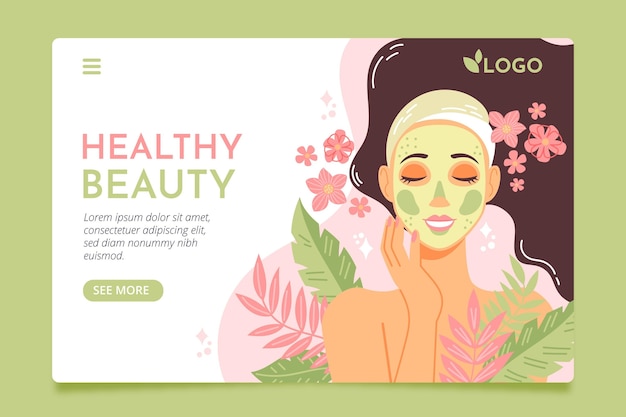 Nature cosmetics landing page template