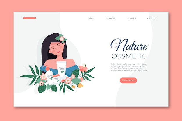 Nature cosmetics landing page template