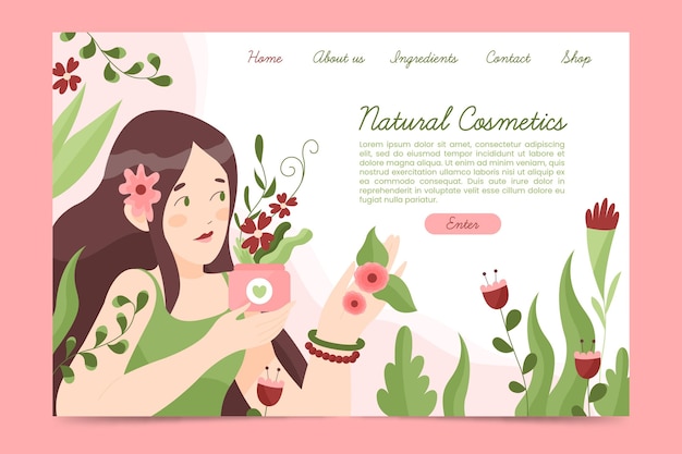 Nature cosmetics landing page template