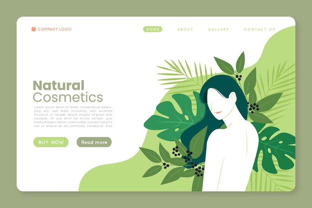 Nature cosmetics landing page