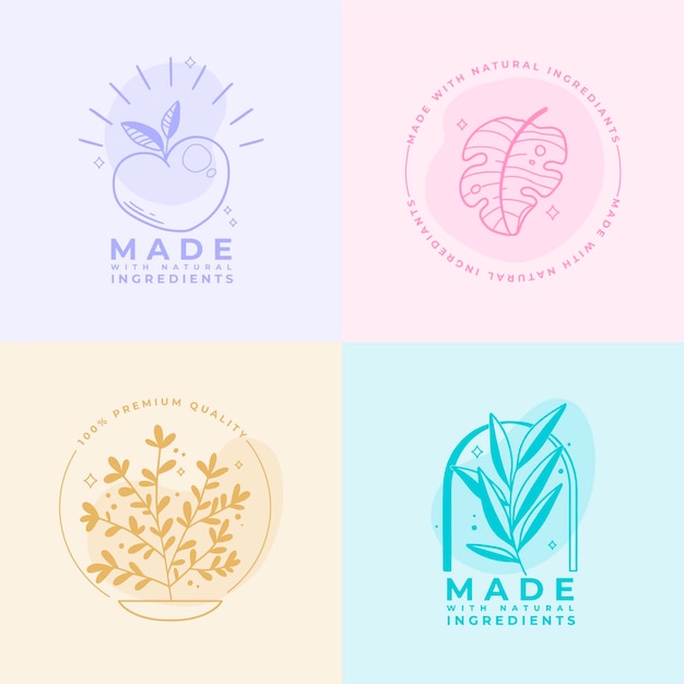 Nature cosmetics logo collection