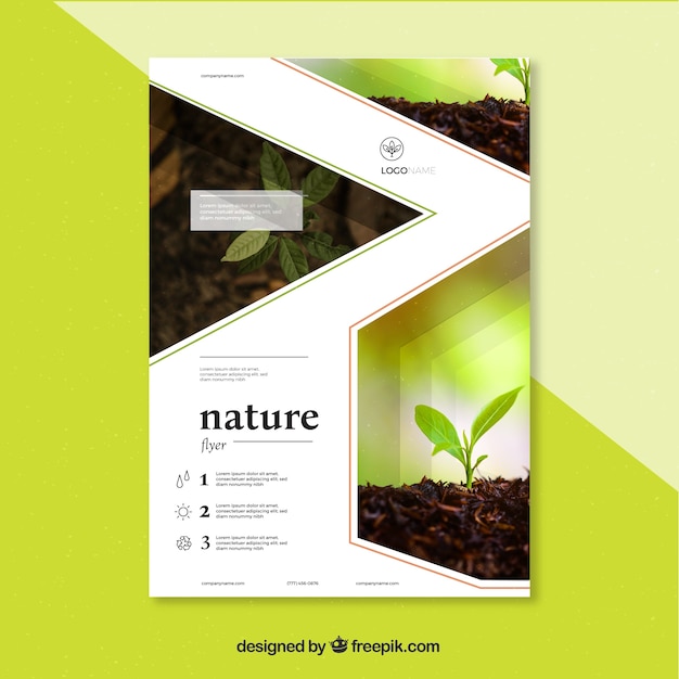 Free Vector nature cover template with image