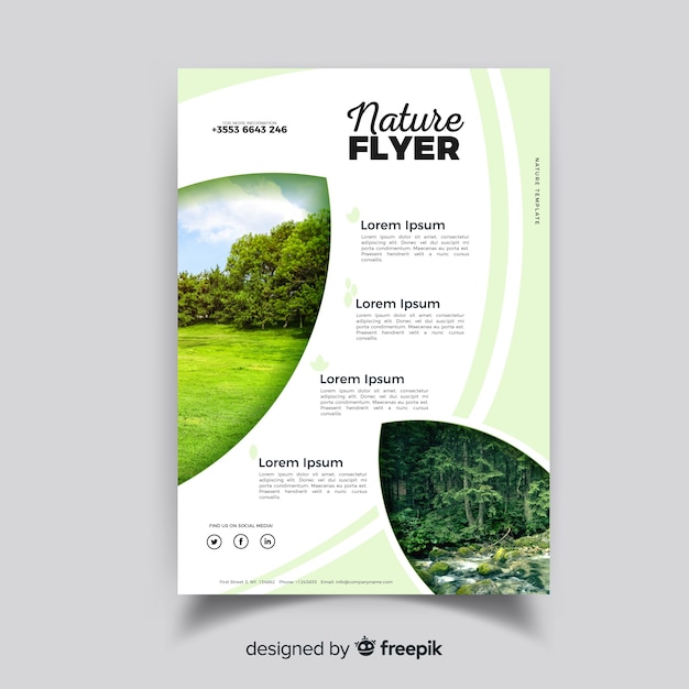 Nature flyer template with modern design