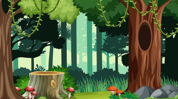 Free vector nature forest landscape background