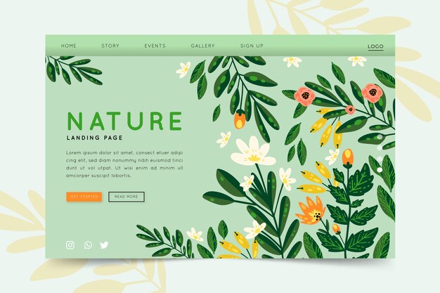 Nature hand-drawn landing page