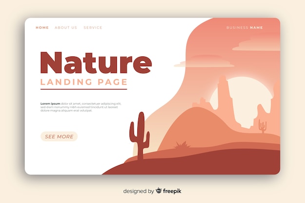 Free Vector nature landing page flat design