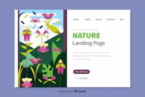 Free vector nature landing page flat design