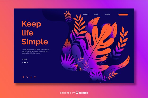 Nature landing page with leaves