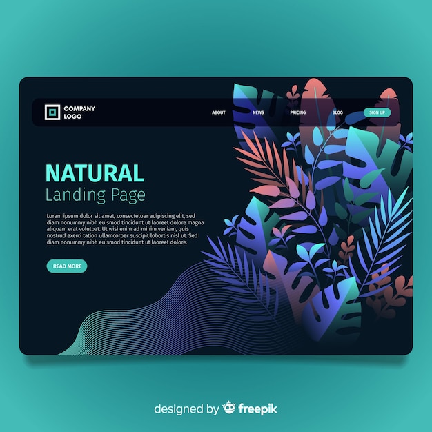 Free vector nature landing page