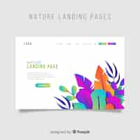 Free vector nature landing page