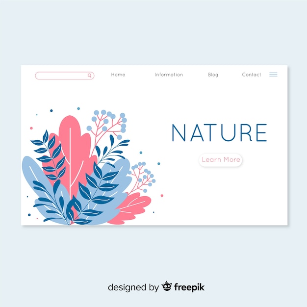 Free Vector nature landing page