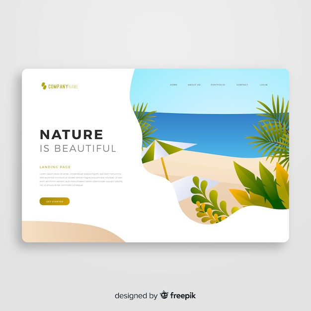 Free vector nature landing page