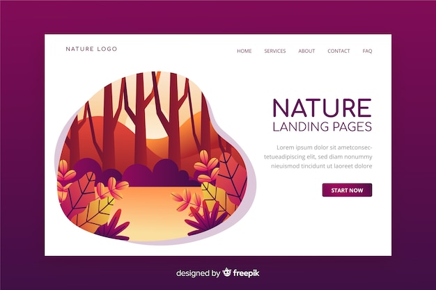 Free Vector nature landing page