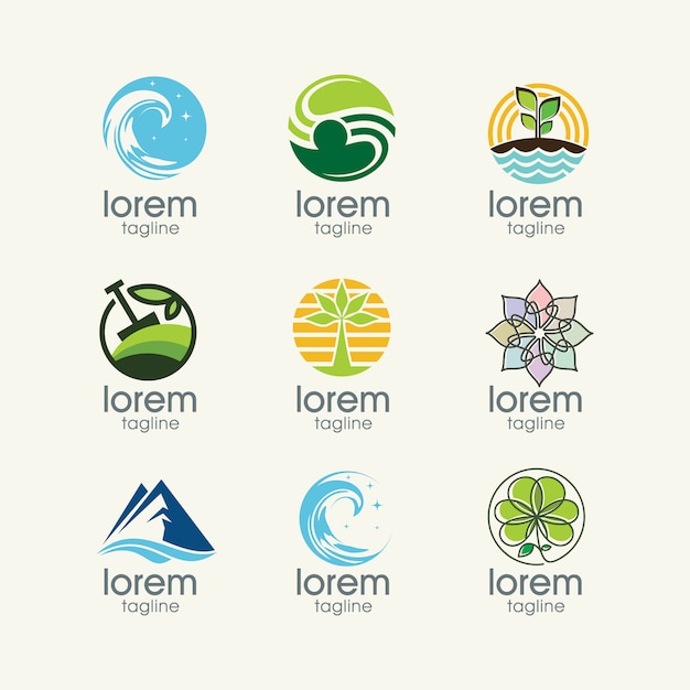 Nature logo templates collection