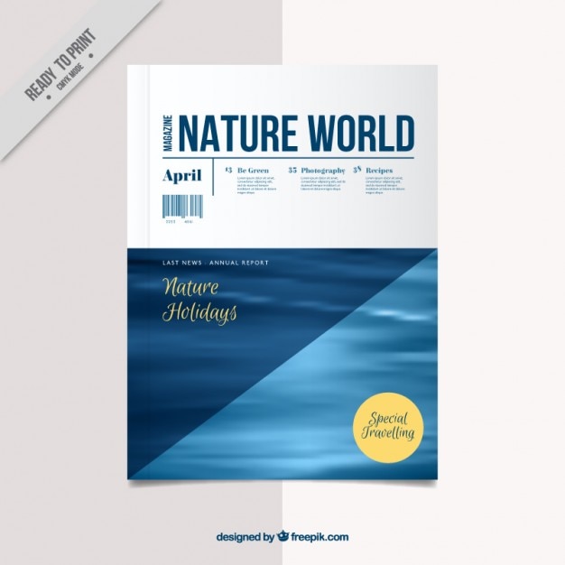 Free Vector nature magazine cover template