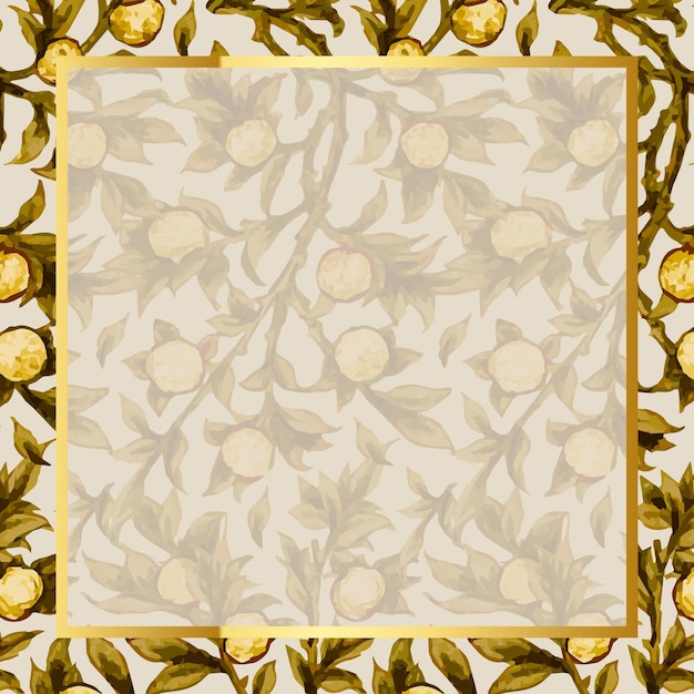 Free Vector nature ornament frame vector pattern inspired by william morris