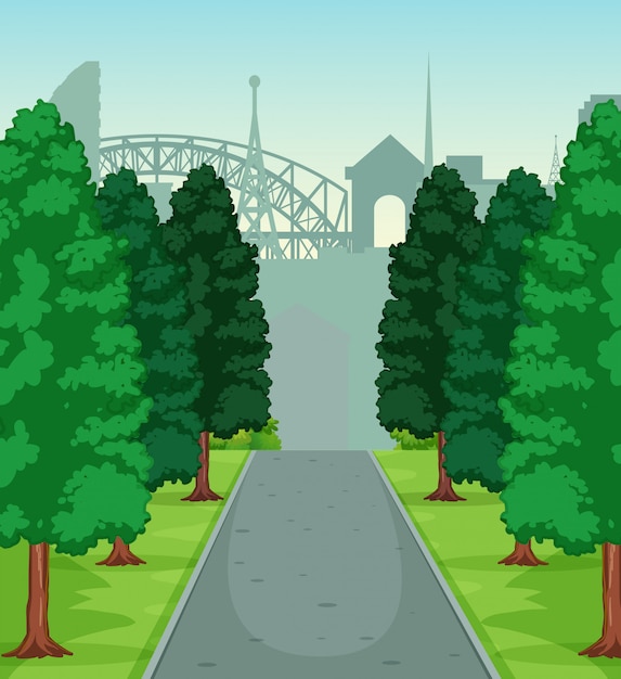 Free Vector a nature road landscape