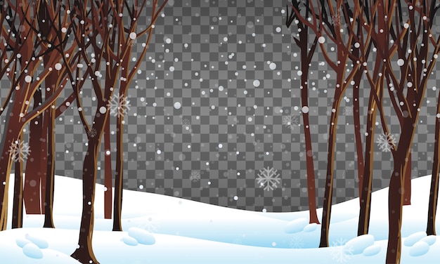 Free Vector nature scene in winter season theme with transparent background