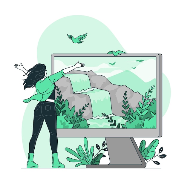 Free Vector nature on screen concept illustration