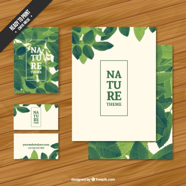 Free Vector nature stationery