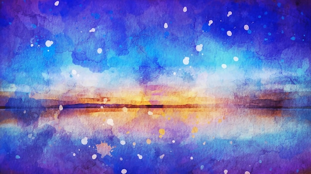 Free vector nature sunset watercolor background