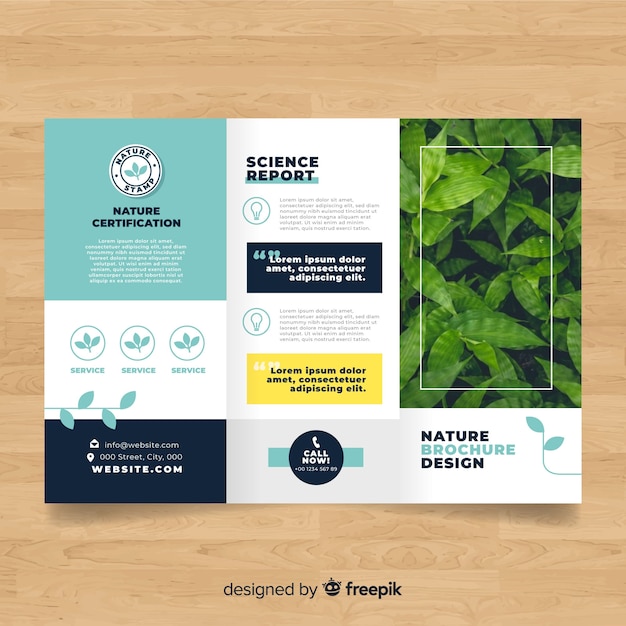 Free Vector nature trifold brochure