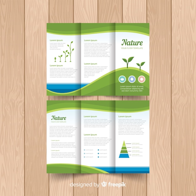 Free Vector nature trifold flyer