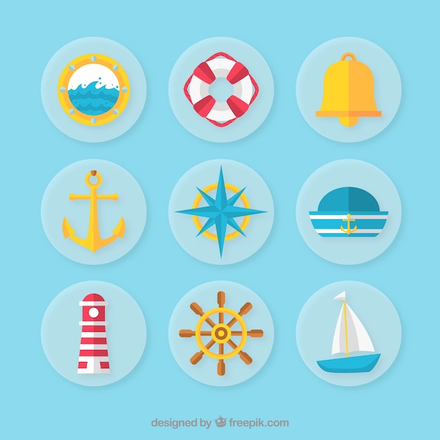 Free Vector nautical vector icons