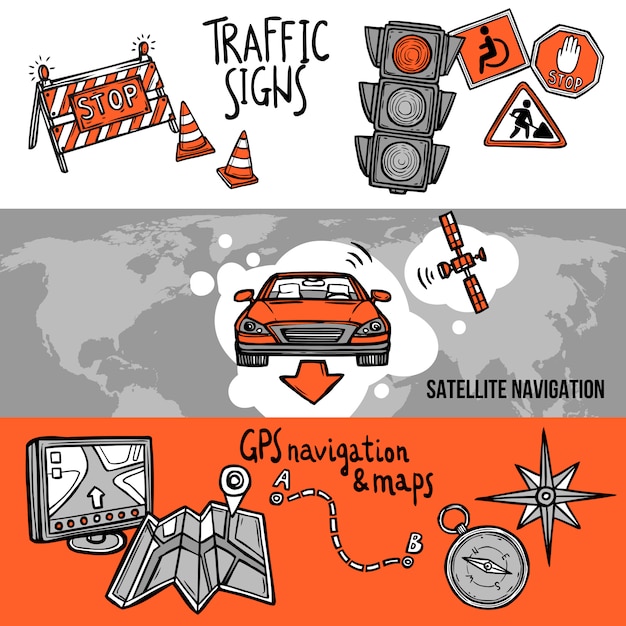 Free Vector navigation banner set