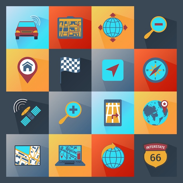 Navigation Icons Flat