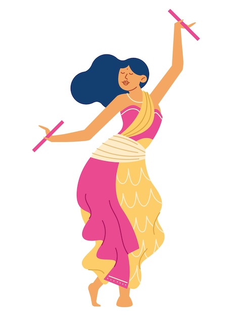 Free vector navratri dancer girl