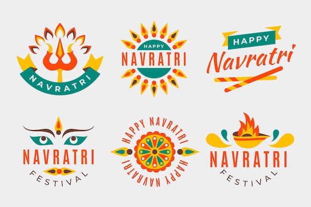 Navratri traditional labels collection