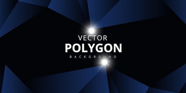 Navy Blue Polygon Pattern Multipurpose Abstract Black Background Banner