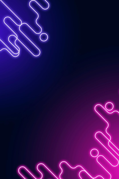 Neon abstract border on a dark purple background vector