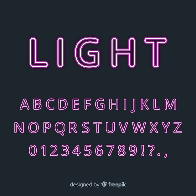 Neon alphabet