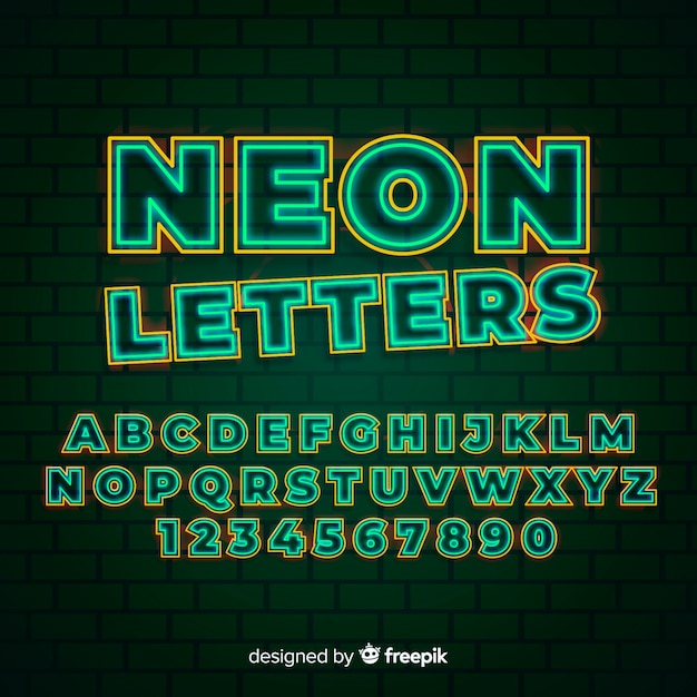 Neon alphabet