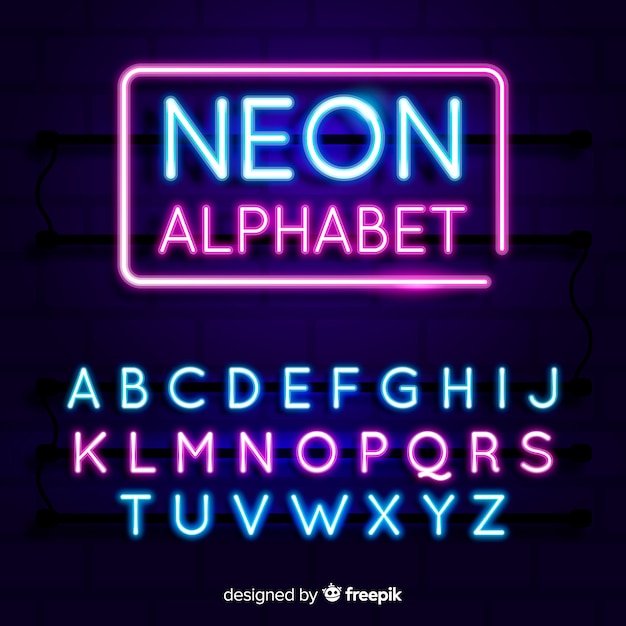 Neon alphabet