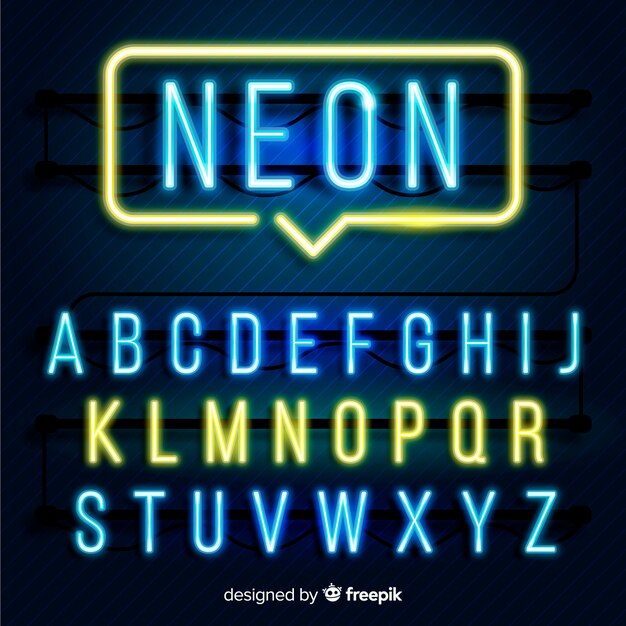 Neon alphabet