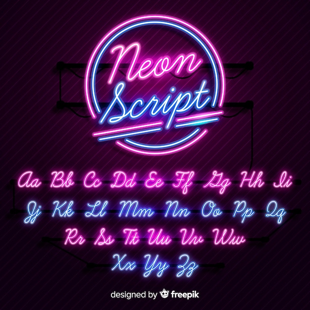 Neon alphabet