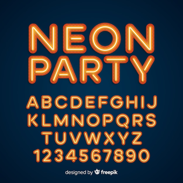 Neon alphabet